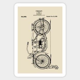 Motorcycle Patent Drawing 1919 Sticker